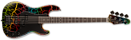 LTD Surveyor '87 Rainbow Crackle 4-String Electric Bass 2021